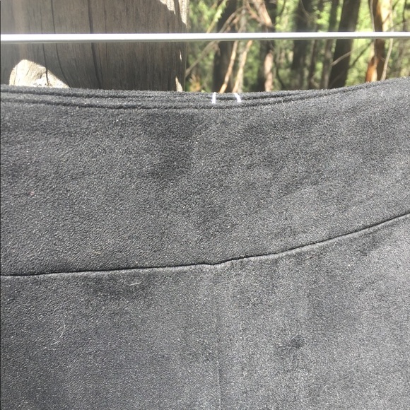 Solaris Style black faux suede leather lace up pants - Picture 3 of 10